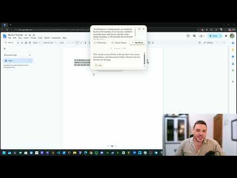 Murmr dictating into a document, with Edward on camera